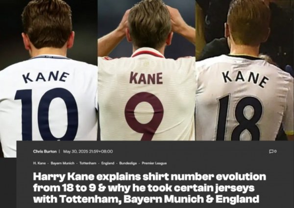 Kane talks about the evolution of numbers: Defoe gave me the 18th; No. 9 means a great deal to a shooter