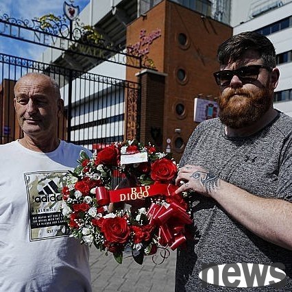 R.I.P. Liverpool fans have come to Anfield to offer flowers to Jota