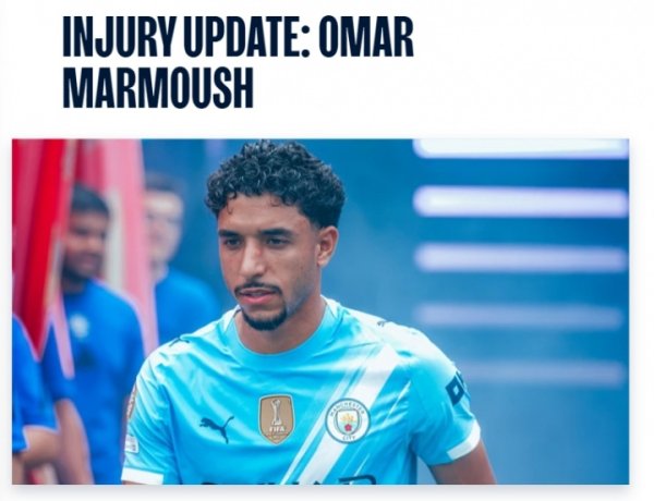 National team was injured in the game! Manchester City Official: Marmush suffered a knee injury and would miss Manchester City Derby