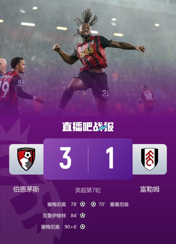 Cherry Bomb! Bournemouth net profit of 100 million this summer + three main players selling defense, and now only loses 1 in the Premier League, ranking second in the second place