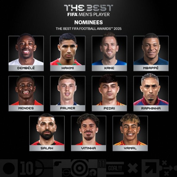 Candidates for FIFA Player of the Year: Dembele, Mbappe, Kane, Yamal are on the list